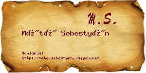 Máté Sebestyén névjegykártya