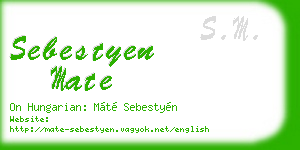 sebestyen mate business card