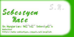 sebestyen mate business card